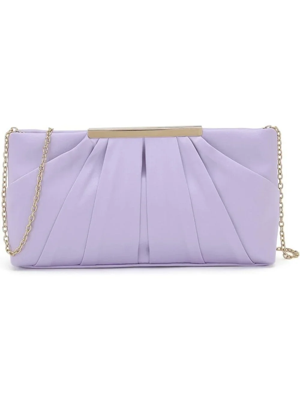 👜Women's Lavender Pleated Satin Elegant Evening Clutch Formal Wedding Purse